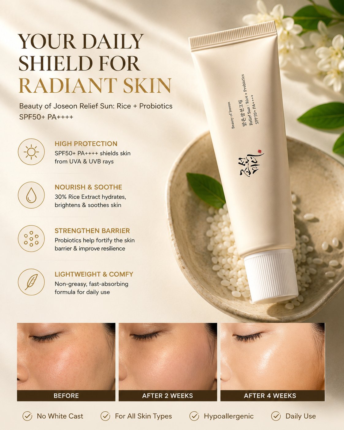 29 Remedies Rice + Probiotics Daily Sunscreen SPF50+ PA++++
